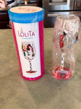 Lolita Love My Wine “I’ll Take the Wine” Hand Painted Christmas Wine Glass